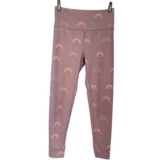 Free People FP Movement Leggings Lotus Flower Floral High-Rise Pale Purple XS - Picture 1 of 10